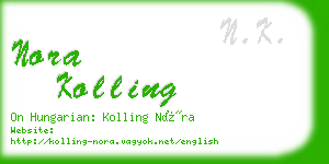 nora kolling business card